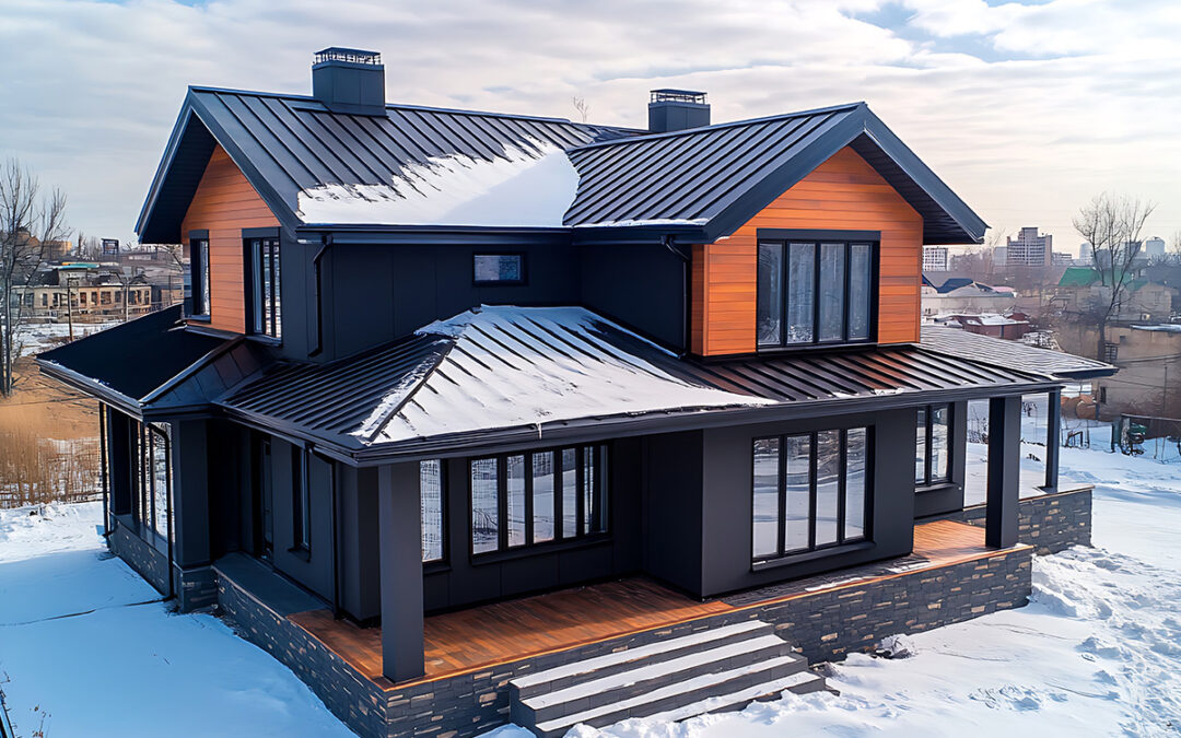 Metal roofing house in quebec winter